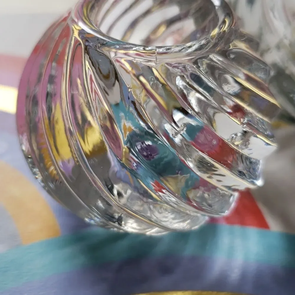set of glass taper-candles & glass holders